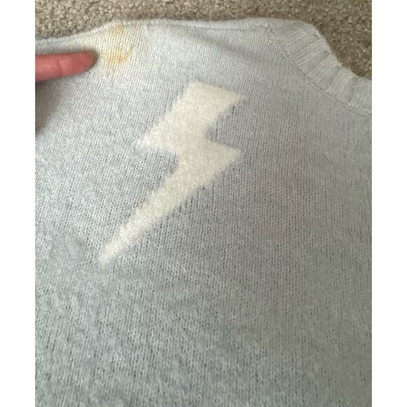 Rails Perci Cashmere Cotton Blend Baby Blue White Star Crewneck Sweater X-Large - Picture 9 of 10